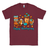 Burgundy happy thanksgiving coffee Classic Tee - JahusDesignShop
