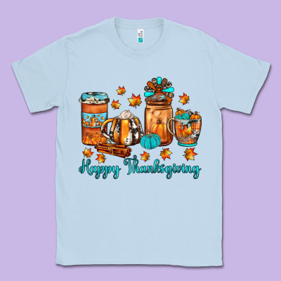 Happy Thanksgiving Coffee Classic Tee Designed By Jahusdesignshop