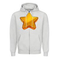 Dove Grey 3d golden stars Zipper Hoodie - AdoDesignShop