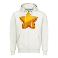Oatmeal Heather 3d golden stars Zipper Hoodie - AdoDesignShop