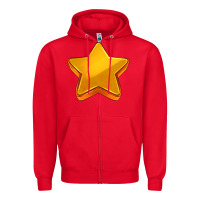 Red 3d golden stars Zipper Hoodie - AdoDesignShop