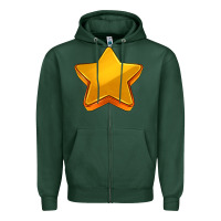Sports Green 3d golden stars Zipper Hoodie - AdoDesignShop