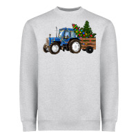 Heather Grey Christmas farm tractor Heavyweight Sweatshirt - RanaPortraitStore
