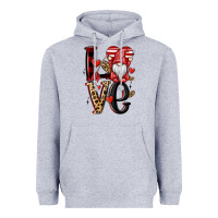 Heather Grey love gnome Heavyweight Hoodie - MaliasSmallBusiness