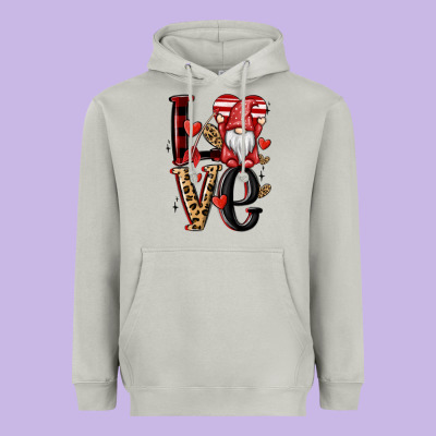 Love Gnome Heavyweight Hoodie Designed By Maliassmallbusiness