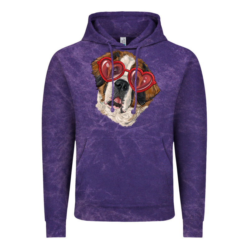 Saint Bernard With Love Glasses Vintage Hoodie by RanaPortraitStore | Teevron