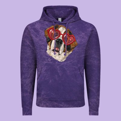 Vintage Hoodie saint bernard with love glasses