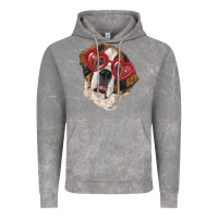 Cloud Rock saint bernard with love glasses Vintage Hoodie - RanaPortraitStore