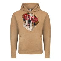 Vintage Camel saint bernard with love glasses Vintage Hoodie - RanaPortraitStore