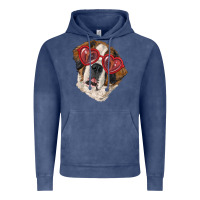 Vintage Denim saint bernard with love glasses Vintage Hoodie - RanaPortraitStore