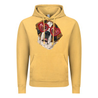 Vintage Mustard saint bernard with love glasses Vintage Hoodie - RanaPortraitStore
