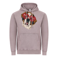 Vintage Zinc saint bernard with love glasses Vintage Hoodie - RanaPortraitStore