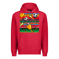 Cardinal soccer winner cup and vuvuzela with serape seamless pattern Premium Hoodie - BundleAndBundleShop