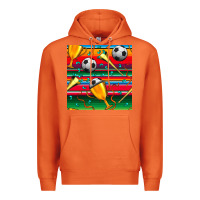 Carrot soccer winner cup and vuvuzela with serape seamless pattern Premium Hoodie - BundleAndBundleShop