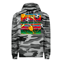 Slate Camo soccer winner cup and vuvuzela with serape seamless pattern Premium Hoodie - BundleAndBundleShop