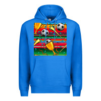 True Royal soccer winner cup and vuvuzela with serape seamless pattern Premium Hoodie - BundleAndBundleShop
