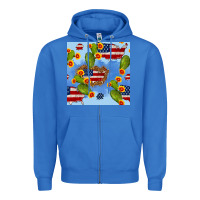 True Royal usa map cactus and sunflower seamless pattern Zipper Hoodie - BundleAndBundleShop