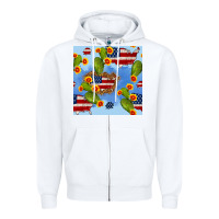 White usa map cactus and sunflower seamless pattern Zipper Hoodie - BundleAndBundleShop