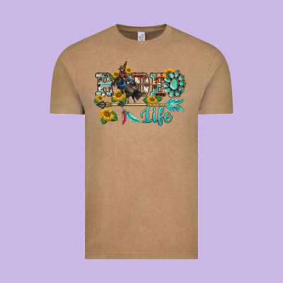 Western Rodeo Bullfighter  Life Turquoise's Gemstones Arrow Sunflowers Vintage Tee Designed By Barkaloodesign