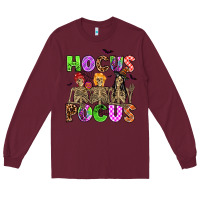 Burgundy hocus pocus skeleton Long Sleeve Tee - AdoDesignShop