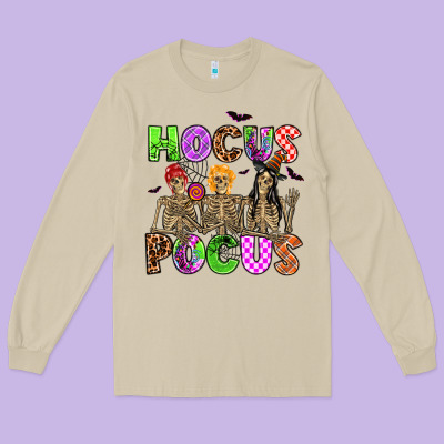 Hocus Pocus Skeleton Long Sleeve Tee Designed By Adodesignshop