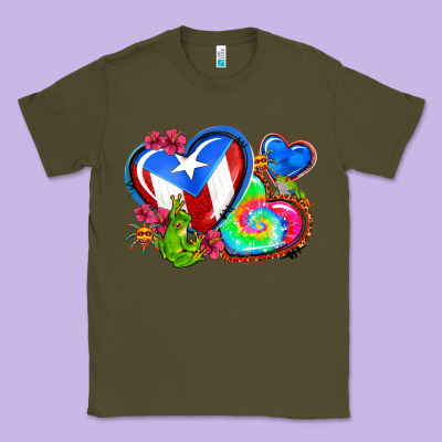 Western Leopard Puerto Rico   Hearts Classic Tee Designed By Adodesignshop