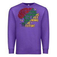 Purple black history honoring the past inspiring the futu Premium Sweatshirt - MaliasSmallBusiness