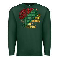 Sports Green black history honoring the past inspiring the futu Premium Sweatshirt - MaliasSmallBusiness