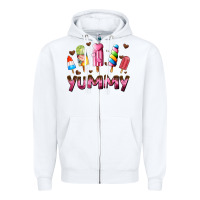 White yummy Zipper Hoodie - AdoDesignShop