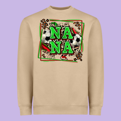 Soccer Nana With Leopard Heavyweight Sweatshirt Designed By Zillion Design Studio