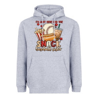 Heather Grey i'm just here for the snack baseball sister Heavyweight Hoodie - MaliasSmallBusiness