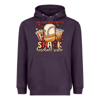Plum i'm just here for the snack baseball sister Heavyweight Hoodie - MaliasSmallBusiness