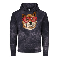 Cloud Black shiba inu with love glasses Vintage Hoodie - RanaPortraitStore