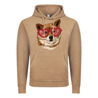 Vintage Coffee shiba inu with love glasses Vintage Hoodie - RanaPortraitStore