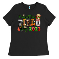 Black I am just here for field day 2023 Ladies Tee - AdoDesignShop