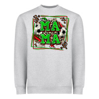Heather Grey soccer mama with leopard Heavyweight Sweatshirt - Zillion Design Studio