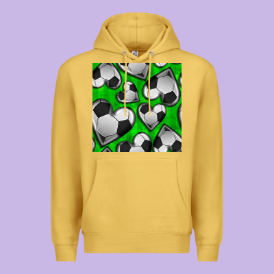 Soccer Hearts Seamless Pattern Premium Hoodie Designed By Bundleandbundleshop