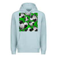 Blue Mist soccer hearts seamless pattern Premium Hoodie - BundleAndBundleShop