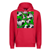 Cardinal soccer hearts seamless pattern Premium Hoodie - BundleAndBundleShop
