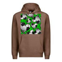 Chestnut soccer hearts seamless pattern Premium Hoodie - BundleAndBundleShop