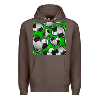 Coffee soccer hearts seamless pattern Premium Hoodie - BundleAndBundleShop