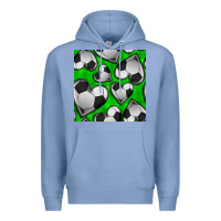 Colony Blue soccer hearts seamless pattern Premium Hoodie - BundleAndBundleShop