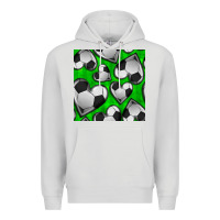 Dove Grey soccer hearts seamless pattern Premium Hoodie - BundleAndBundleShop