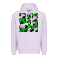 Lilac soccer hearts seamless pattern Premium Hoodie - BundleAndBundleShop