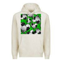 Oatmeal Heather soccer hearts seamless pattern Premium Hoodie - BundleAndBundleShop