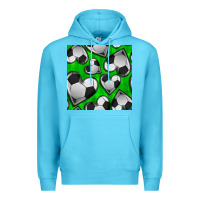 Ocean Blue soccer hearts seamless pattern Premium Hoodie - BundleAndBundleShop