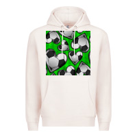 Pale Pink soccer hearts seamless pattern Premium Hoodie - BundleAndBundleShop