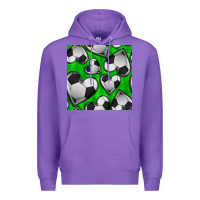 Purple soccer hearts seamless pattern Premium Hoodie - BundleAndBundleShop
