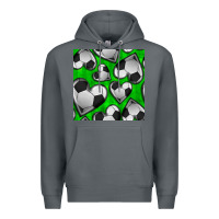 Rock soccer hearts seamless pattern Premium Hoodie - BundleAndBundleShop