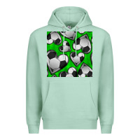 Seafoam soccer hearts seamless pattern Premium Hoodie - BundleAndBundleShop